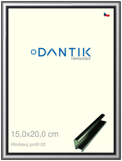 DANTIK rám na obraz 15x20 | ALU Šedá leská (Sklo Čiré)