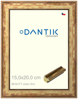 DANTIK rám na obraz 15x20 | BEAUTY zlatá (Sklo Čiré)
