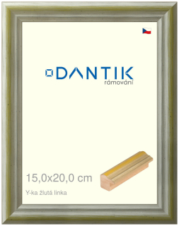 DANTIK rám na obraz 15x20 | Y-ka žlutá linka (Sklo Čiré)