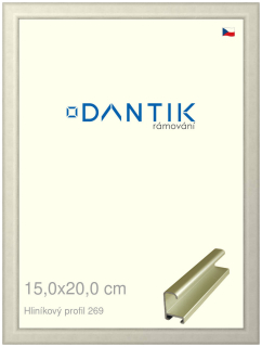 DANTIK rám na obraz 15x20 | ALU zlatá matná (Sklo Čiré)