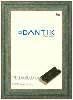 DANTIK rám na obraz 20x30 | LYON zelená (Sklo Čiré)