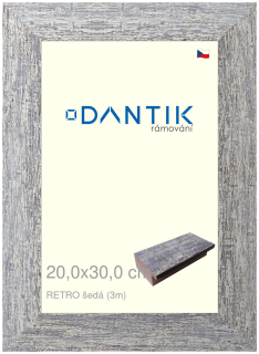 DANTIK rám na obraz 20x30 | RETRO šedá (Sklo Čiré)
