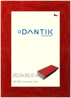 DANTIK rám na obraz 20x30 | RETRO červená (Sklo Čiré)
