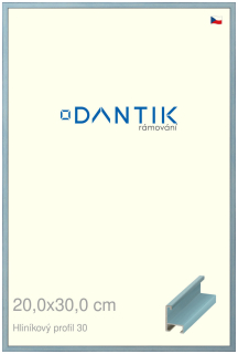 DANTIK rám na obraz 20x30 | ALU Dýha barevná modrá pastel (Sklo Čiré)