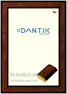 DANTIK rám na obraz 20x30 | CASTAGNO hnědá (Sklo Čiré)