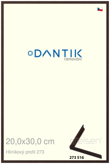 DANTIK rám na obraz 20x30 | ALU Dýha wenge tmavá (Sklo Čiré)