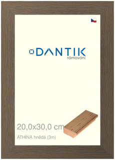 DANTIK rám na obraz 20x30 | ATHINA hnědá (Sklo Čiré)
