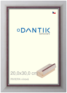 DANTIK rám na obraz 20x30 | RIVIERA vínová (Sklo Čiré)