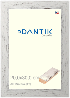 DANTIK rám na obraz 20x30 | ATHINA Bílá (Sklo Čiré)