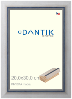 DANTIK rám na obraz 20x30 | RIVIERA modrá (Sklo Čiré)