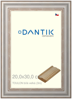 DANTIK rám na obraz 20x30 | TOULON bílá velká (Sklo Čiré)