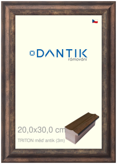 DANTIK rám na obraz 20x30 | TRITON měď antik (Sklo Čiré)