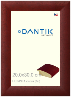 DANTIK rám na obraz 20x30 | LEDVINKA vínová (Sklo Čiré)