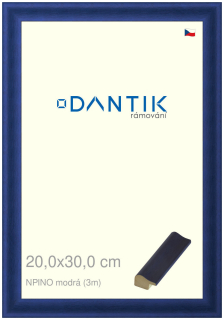 DANTIK rám na obraz 20x30 | NPINO modrá (Sklo Čiré)