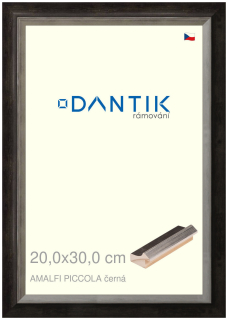 DANTIK rám na obraz 20x30 | AMALFI piccola černá (Sklo Čiré)