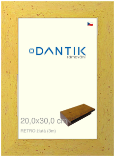 DANTIK rám na obraz 20x30 | RETRO žlutá (Sklo Čiré)