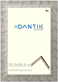 DANTIK rám na obraz 20x30 | SARTORI kost.bílá (Sklo Čiré)
