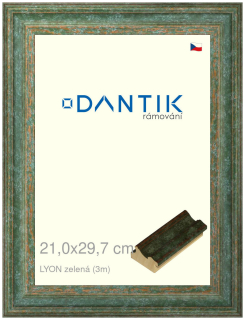 DANTIK rám na obraz 21x29,7 | LYON zelená (Sklo Čiré)
