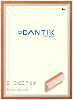 DANTIK rám na obraz 21x29,7 | EVOQUE oranžová (Sklo Čiré)