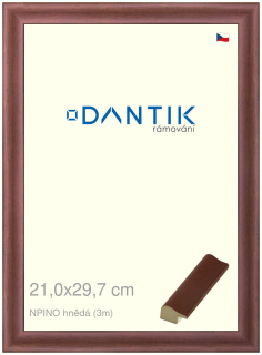 DANTIK rám na obraz 21x29,7 | NPINO hnědá (Sklo Čiré)