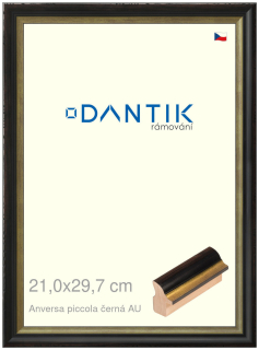 DANTIK rám na obraz 21x29,7 | ANIVERSA piccola černá AU (Sklo Čiré)