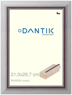 DANTIK rám na obraz 21x29,7 | RIVIERA vínová (Sklo Čiré)