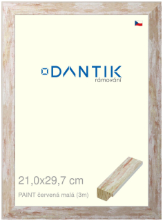 DANTIK rám na obraz 21x29,7 | PAINT červená malá (Sklo Čiré)