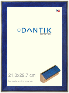 DANTIK rám na obraz 21x29,7 | INCLINATA colori modrá (Sklo Čiré)