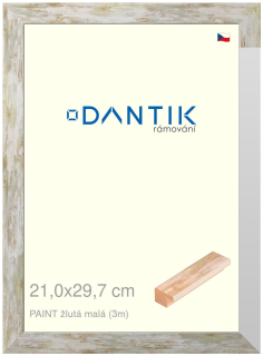 DANTIK rám na obraz 21x29,7 | PAINT žlutá malá (Sklo Čiré)