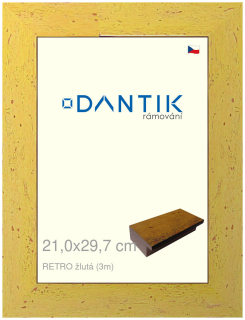 DANTIK rám na obraz 21x29,7 | RETRO žlutá (Sklo Čiré)