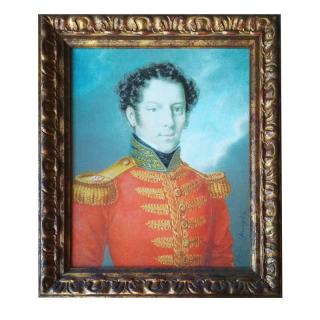 Neznámý autor - Portrét důstojníka | 53.2x62.7