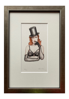 Jelenová Veronika - Burleska černý klobouk | 21.1x29.6