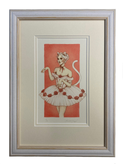 Jelenová Františka - Bílá kočička | 25.1x34.3